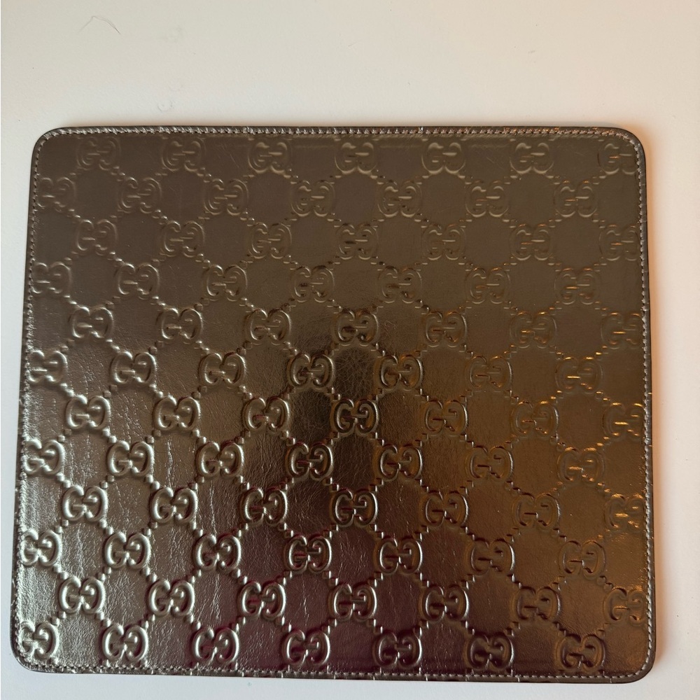 Gucci Leather Guccissima GG Gold Mouse Pad